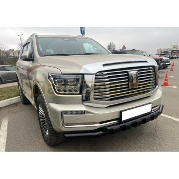 Защита переднего бампера двойная с перемычками покрытием "раптор" Папа Тюнинг d76/60 для TANK 500 2023-