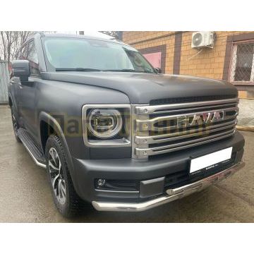Защита передего бампера с перемычками Папа Тюнинг d60/42 для Haval H9 2024-
