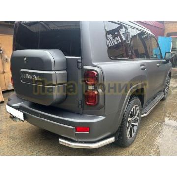 Защита заднего бампера угловая Папа Тюнинг d60 для Haval H9 2024-