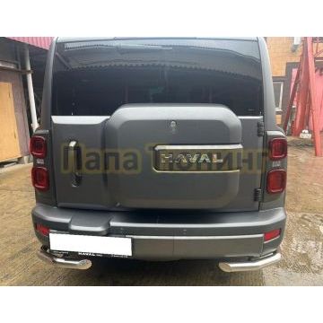 Защита заднего бампера угловая Папа Тюнинг d60 для Haval H9 2024-