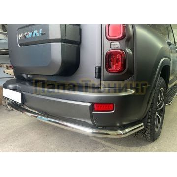 Защита заднего бампера угловая большая Папа Тюнинг d60 для Haval H9 2024-