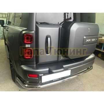 Защита заднего бампера угловая большая Папа Тюнинг d60 для Haval H9 2024-