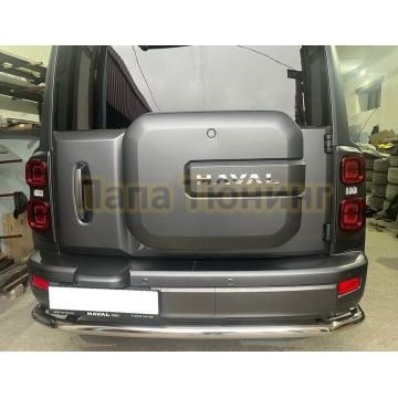 Защита заднего бампера угловая большая Папа Тюнинг d60 для Haval H9 2024-