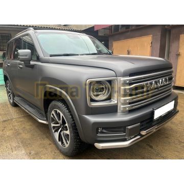 Защита штатного порога труба Папа Тюнинг d42 для Haval H9 2024-