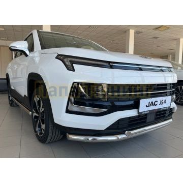 Защита переднего бампера двойная Папа Тюнинг d60/42 для Jac JS4 2022-