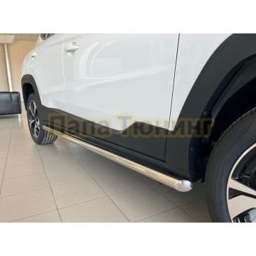 Защита штатного порога труба Папа Тюнинг d53 для Jac JS4 2022-