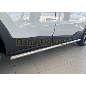 Защита штатного порога труба Папа Тюнинг d53 для Jac JS4 2022-