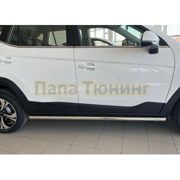 Защита штатного порога труба Папа Тюнинг d53 для Jac JS4 2022-