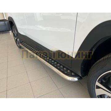 Пороги с накладным листом Папа Тюнинг d53 для Jac JS4 2022-