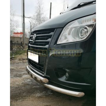 Защита переднего бампера с перемычками Папа Тюнинг d60/60 для Газ ГАЗель Next 2014-