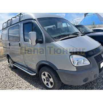 Пороги с накладным листом Папа Тюнинг d53 для Газ ГАЗель Соболь