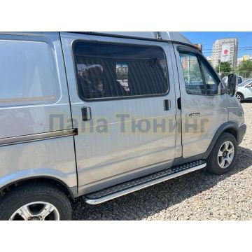 Пороги с накладным листом Папа Тюнинг d53 для Газ ГАЗель Соболь