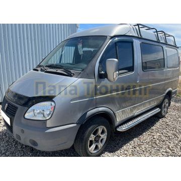 Пороги с накладным листом Папа Тюнинг d53 для Газ ГАЗель Соболь