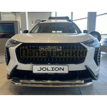 Защита переднего бампера двойная  Папа Тюнинг d60/42 для Haval Jolion 2024-