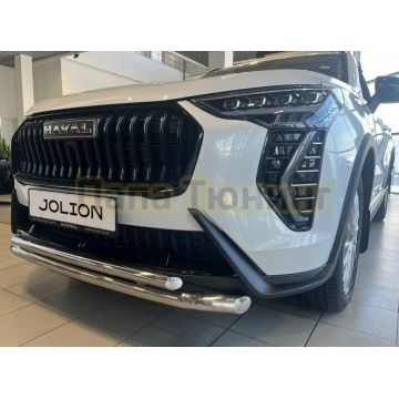 Защита переднего бампера двойная  Папа Тюнинг d60/42 для Haval Jolion 2024-