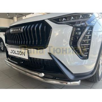 Защита переднего бампера двойная с подгибами Папа Тюнинг d60/42 для Haval Jolion 2024-