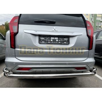 Защита заднего бампера угловая двой большая Папа Тюнинг d76/42 для Mitsubishi Pajero Sport 2021-