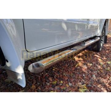 Пороги труба с проступью Папа Тюнинг d76 для Mazda BT50 2006-2011