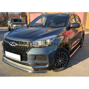 Защита переднего бампера d60 Папа Тюнинг для Chery Tiggo 4 рестайлинг 2019-
