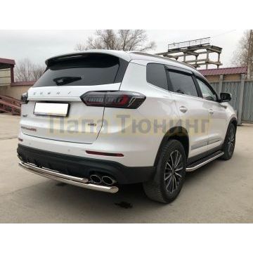 Защита заднего бампера двойная Папа Тюнинг d60/42 для Chery Tiggo 8 Pro Max 2022-/Tiggo 8 Pro Max Рестайлинг 2024-