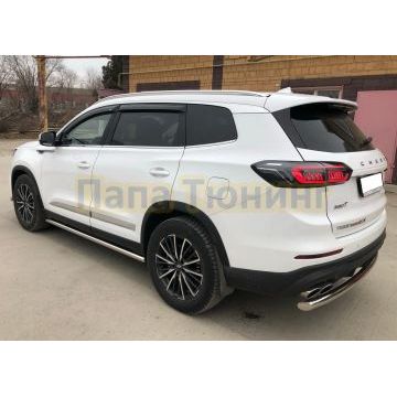 Защита штатного порога труба Папа Тюнинг d60 для Chery Tiggo 8 Pro Max 2022-/Tiggo 8 Pro Max Рестайлинг 2024-