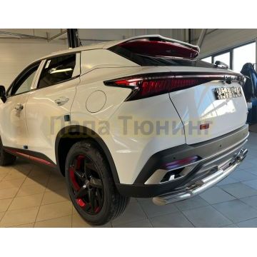 Защита заднего бампера двойная d60/42 Папа Тюнинг для Omoda C5 2022-