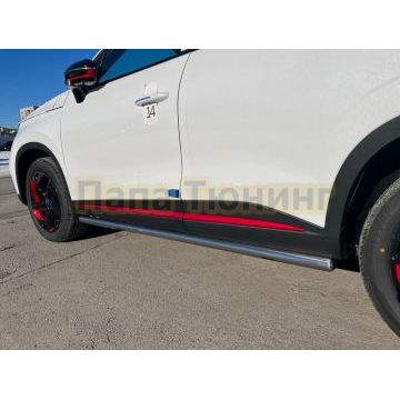 Защита штатного порога труба d53 Папа Тюнинг для Omoda C5 2022-