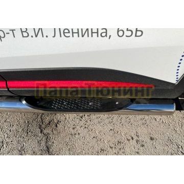 Пороги труба с проступью d76 Папа Тюнинг для Omoda C5 2022-