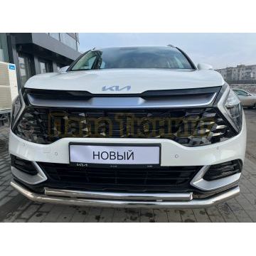 Защита переднего бампера двойная d60/42 Папа Тюнинг для Kia Sportage 5 2022- комплектация GT-Line (кроме комплектации Style и X-Line)