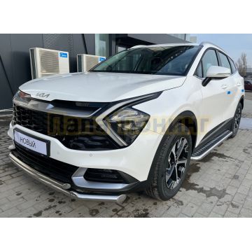 Защита переднего бампера двойная d60/42 Папа Тюнинг для Kia Sportage 5 2022- комплектация GT-Line (кроме комплектации Style и X-Line)
