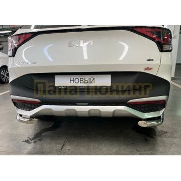 Защита заднего бампера угловая d60 Папа Тюнинг для Kia Sportage 5 2022- комплектация GT-Line (кроме комплектации Style и X-Line)