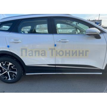 Защита штатного порога труба d53 Папа Тюнинг для Kia Sportage 5 2022- комплектация GT-Line (кроме комплектации Style и X-Line)