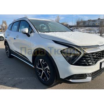 Защита штатного порога труба d53 Папа Тюнинг для Kia Sportage 5 2022- комплектация GT-Line (кроме комплектации Style и X-Line)