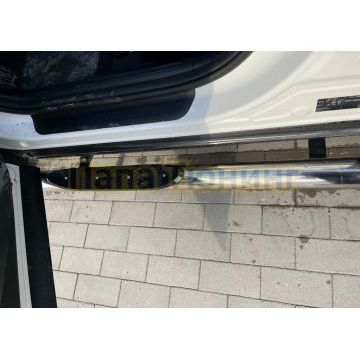 Пороги труба с проступью d76 Папа Тюнинг для Kia Sportage 5 2022- комплектация GT-Line (кроме комплектации Style и X-Line)