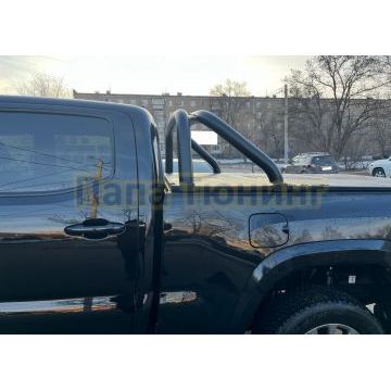 Защитная дуга под трехсекционную крышку с покрытием «раптор» d76 Папа Тюнинг для Toyota Tacoma TRD Sport 2018-