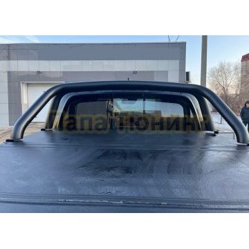 Защитная дуга под трехсекционную крышку с покрытием «раптор» d76 Папа Тюнинг для Toyota Tacoma TRD Sport 2018-