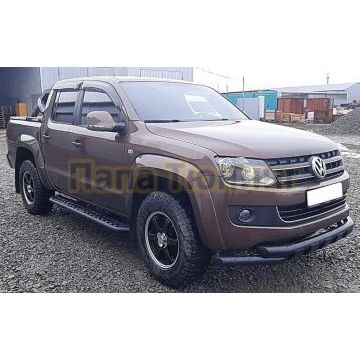 Защита переднего бампера G с покрытием «раптор» d76 Папа Тюнинг для Volkswagen Amarok 2009-2015