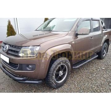 Защита переднего бампера G с покрытием «раптор» d76 Папа Тюнинг для Volkswagen Amarok 2009-2015