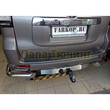 Защита заднего бампера угловая под фаркоп d76 для Toyota Land Cruiser Prado 150 Style 2019-