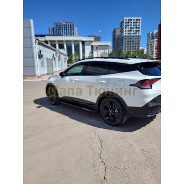Пороги Rival Black-Premium для Hyundai Tucson 2021-/Kia Sportage V 2022-/Hyundai Santa Fe 2021-/ Kia Sorento 2020-