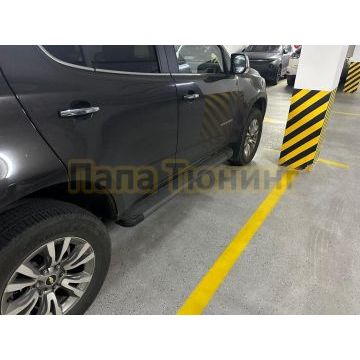 Пороги алюминиевые "Optima Grafit" 1800 графитовые Chevrolet TRAILBLAZER (2012-2016)