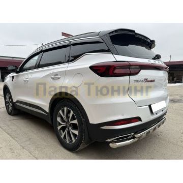 Защита заднего бампера двойная с перемычками Папа Тюнинг d60/42 для Chery Tiggo 7 Pro Max 2024-