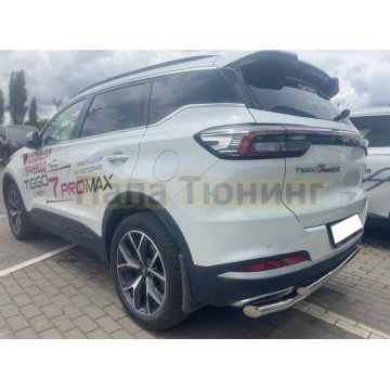 Защита заднего бампера двойная Папа Тюнинг d60/42 для Chery Tiggo 7 Pro Max 2024-
