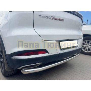 Защита заднего бампера Папа Тюнинг d60 для Chery Tiggo 7 Pro Max 2024-