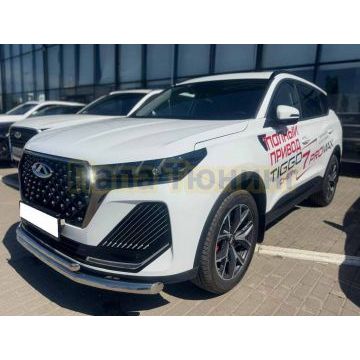 Защита переднего бампера двойная Папа Тюнинг d60/42 для Chery Tiggo 7 Pro Max 2024-