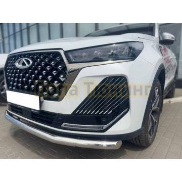 Защита переднего бампера Папа Тюнинг d60 для Chery Tiggo 7 Pro Max 2024-