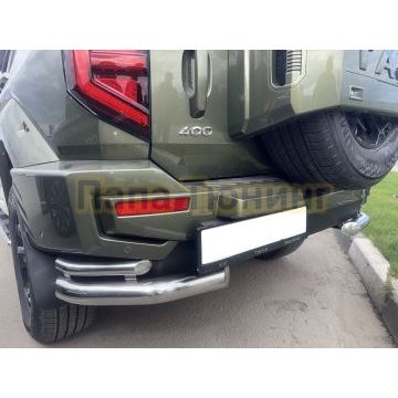 Защита заднего бампера двойная угловая Папа Тюнинг d76/42 для TANK 400 2023-