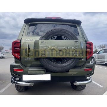 Защита заднего бампера двойная угловая Папа Тюнинг d76/42 для TANK 400 2023-