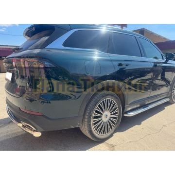 Пороги с накладным листом Папа Тюнинг d53 для CHERY Tiggo 9 2024-