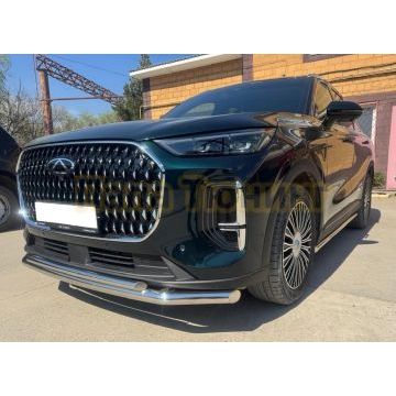 Защита штатного порога труба Папа Тюнинг d53 для CHERY Tiggo 9 2024-